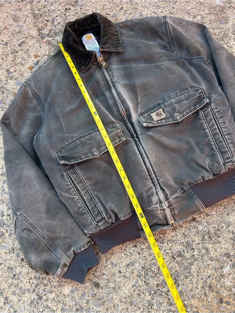 VTG Rare Faded Distressed Carhartt Jacket J165 PTL Duck Bomber Size M